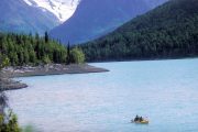 kayaking on Eklutna Lake